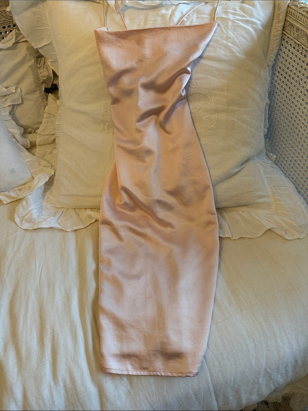 SUPERDOWN Pink Satin Dress